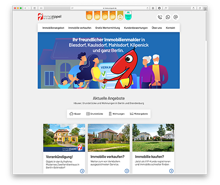 TYPO3 Projekt Immobilienmakler Immozippel
